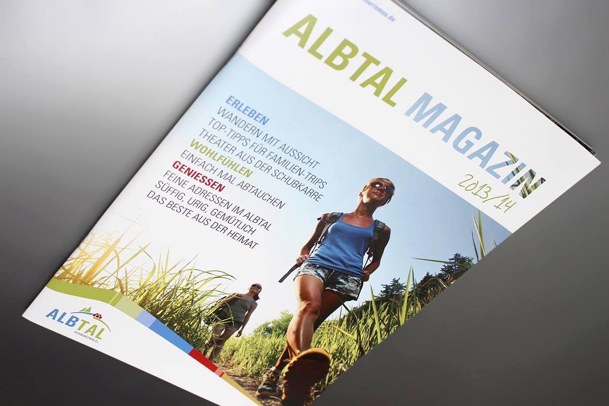 infarbe-Design Werbeagentur, Albtal Magazin 2013/14